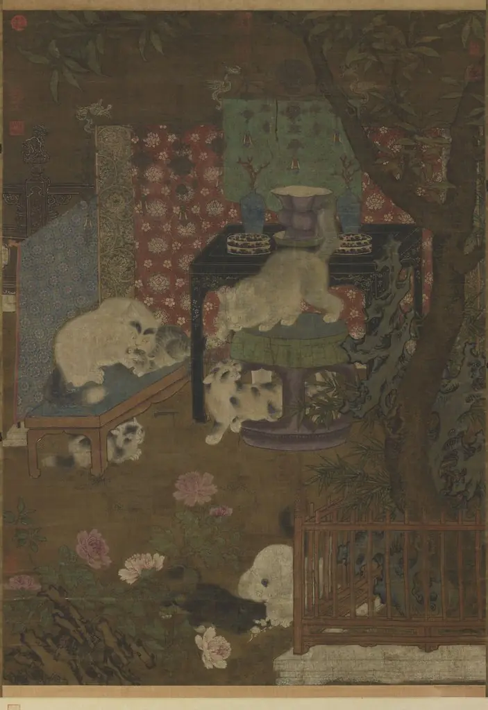 宋人戲貓圖 軸, by Unknown
