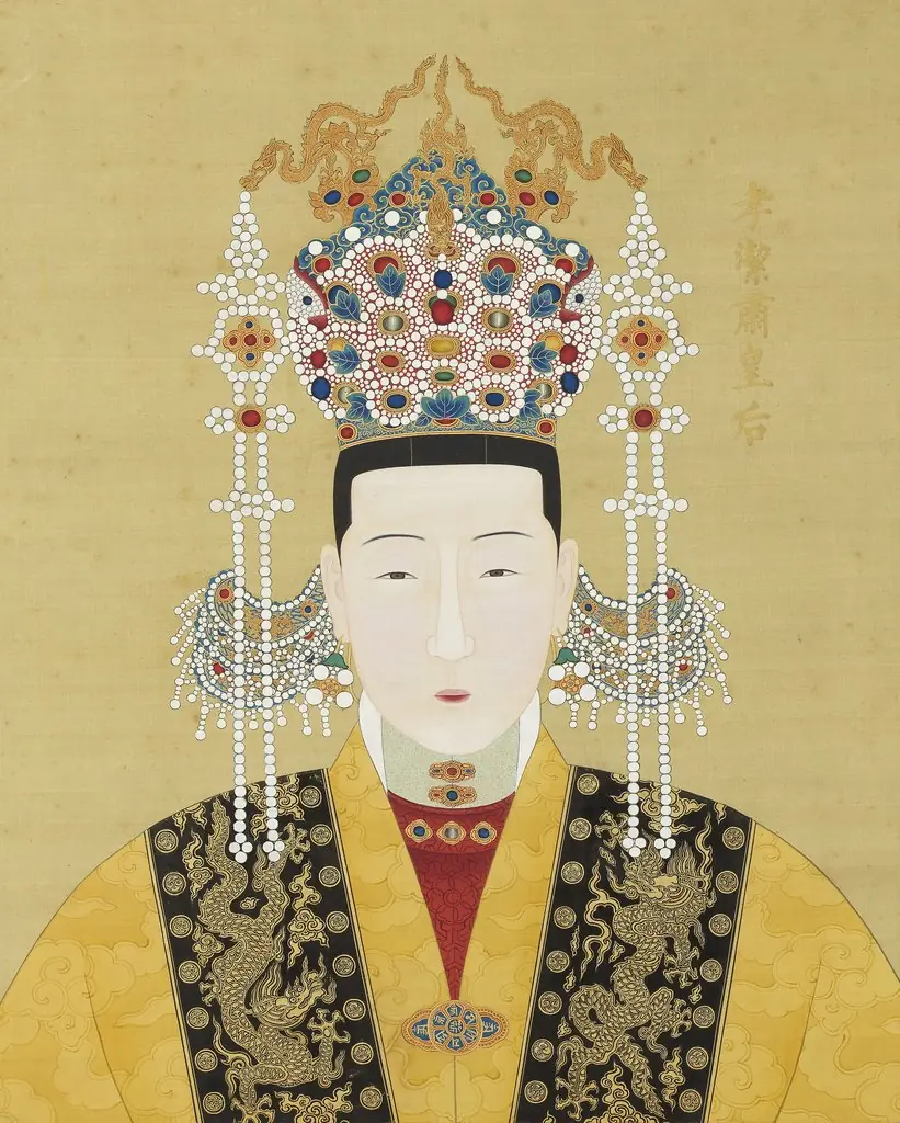 明代帝后半身像册(二)-孝洁肃皇后, by Unknown