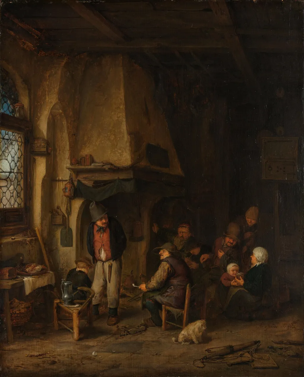 ‘De schaatsenrijders’: boerengezelschap in interieur, by Unknown, unspecified, 1656