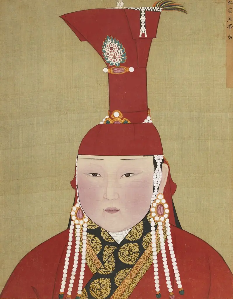 元代后半身像册-仁宗皇帝后, by Unknown