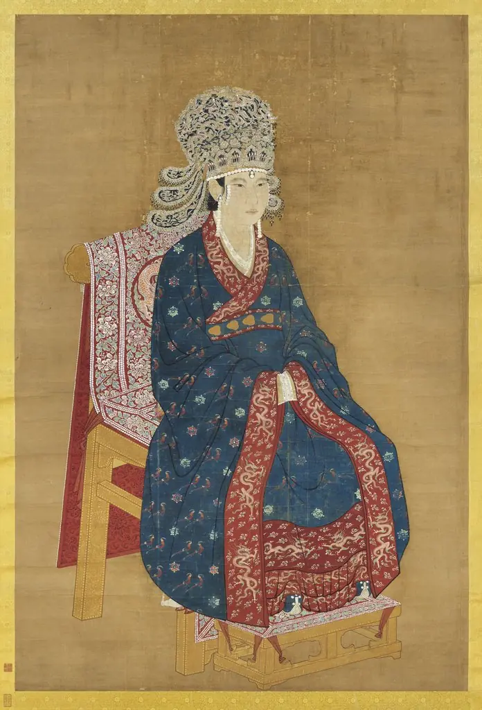 宋神宗后坐像 軸, by Unknown