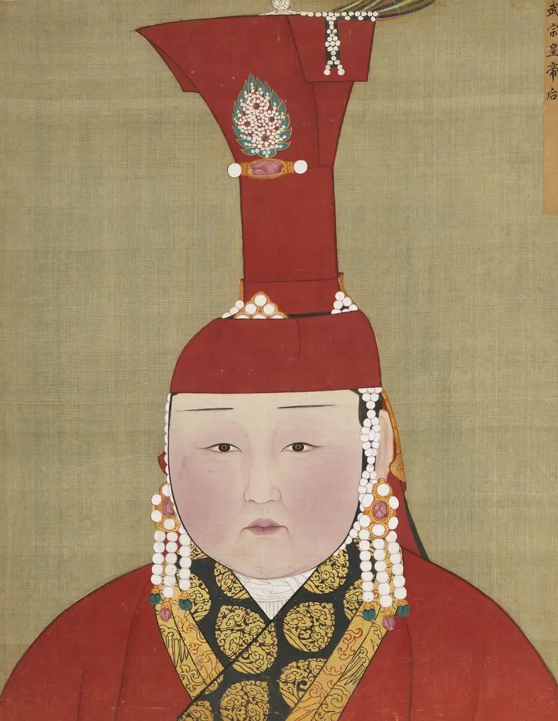 元代后半身像册-武宗皇帝后, by Unknown