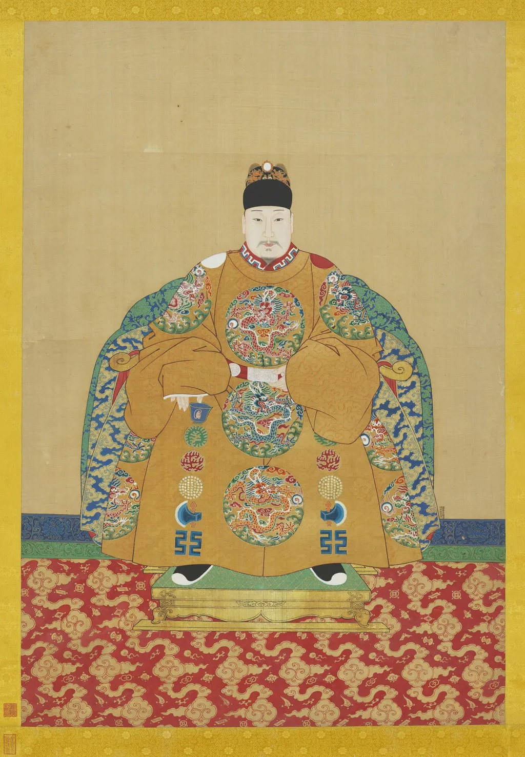 明神宗坐像 軸, by Unknown, unspecified