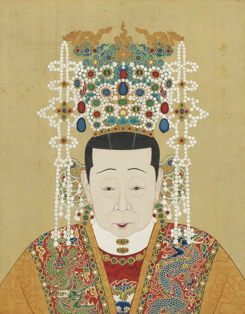 明代帝后半身像册（一）-孝惠皇后, by Unknown