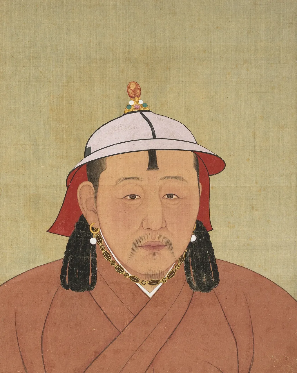 元代帝半身像册-元武宗皇帝像, by Unknown, unspecified, 1350