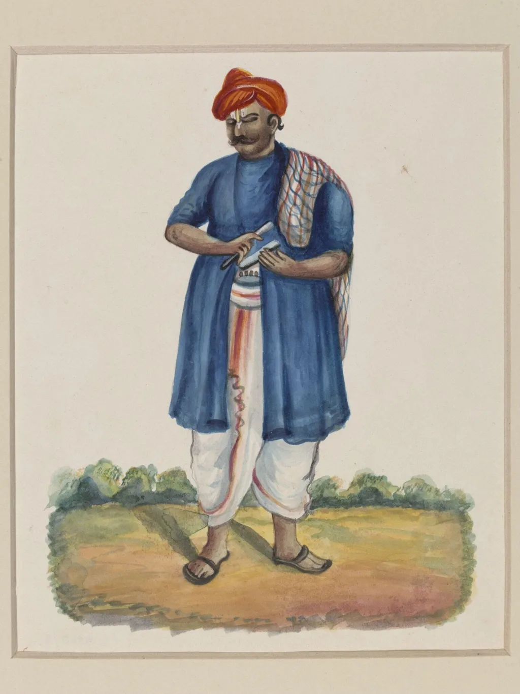 A Barber, by Unknown, paint, 1860