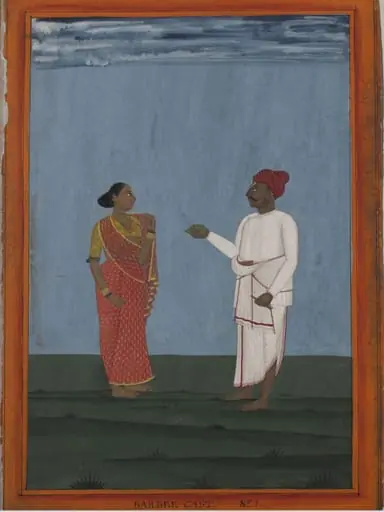 A barber and his wife, by Unknown