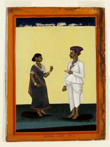 A Barber holding a razor, by Unknown