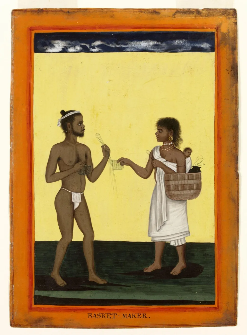 A basket-maker and his wife, by Unknown, paint, 1770