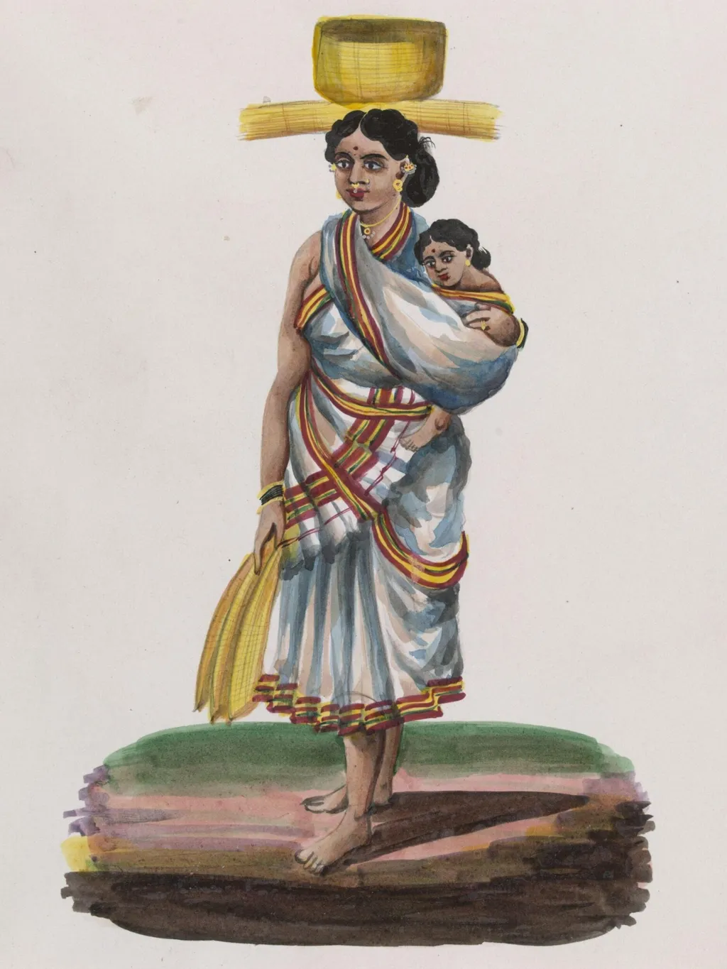 A Basket-maker's wife, by Unknown, paint, 1870