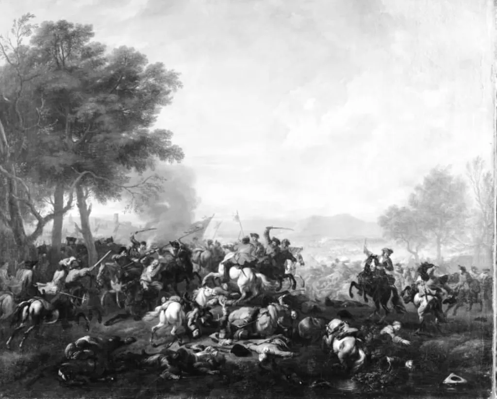 A Battle, by Unknown, 1750
