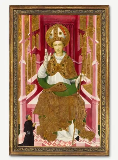 A Bishop Saint with a Donor (Saint Louis of Toulouse?), by Unknown