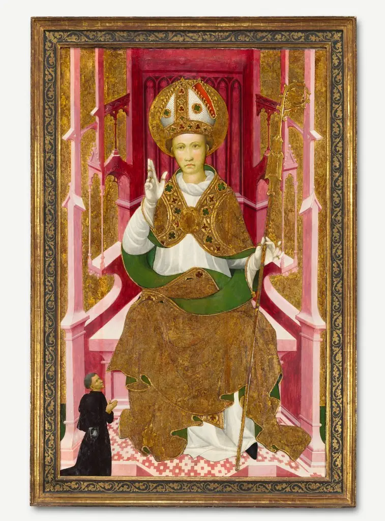A Bishop Saint with a Donor (Saint Louis of Toulouse?), by Unknown