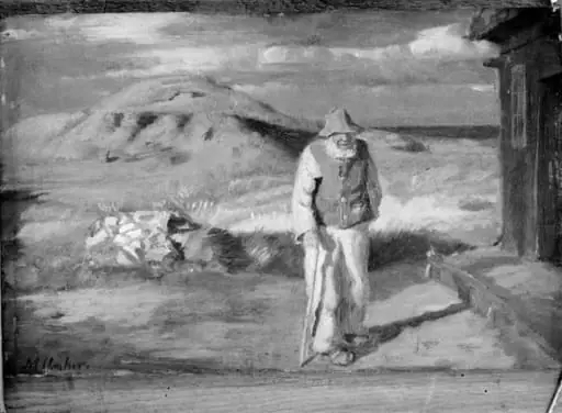 A Blind Man Outside his House, by Unknown