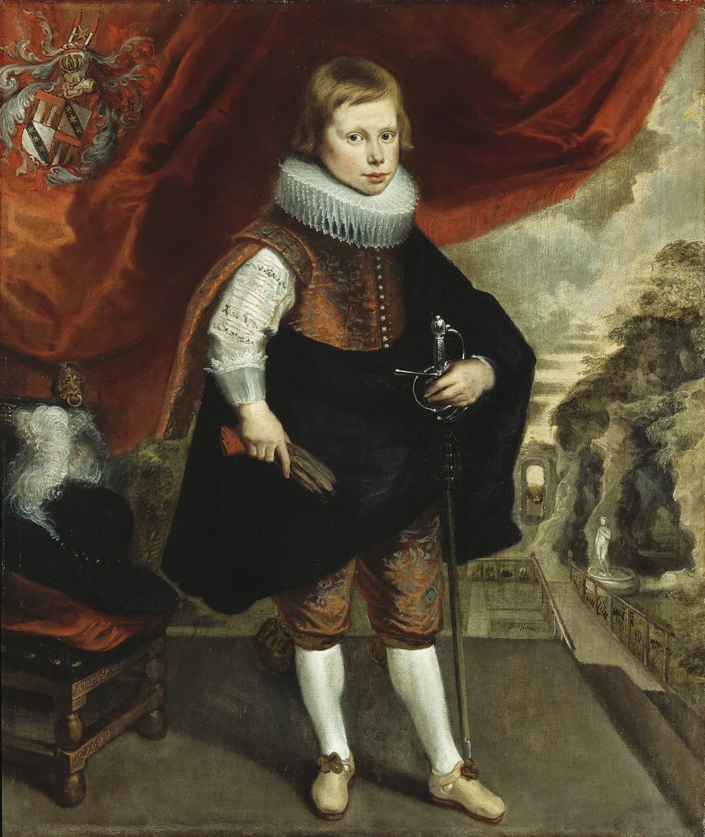 A Boy, by Unknown, oil, 1629