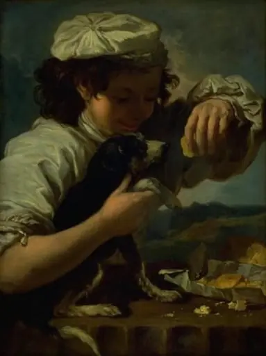 A Boy with a Dog (Allegory of "Taste"), by Unknown