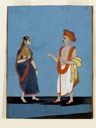 A Brahmin and his wife, by Unknown