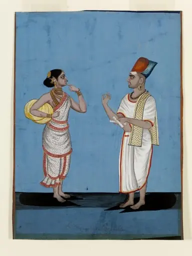 A Brahmin story-teller and his wife, by Unknown