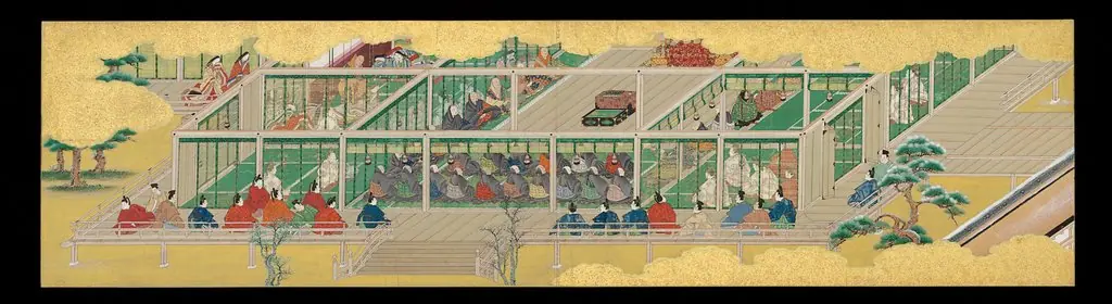 “A Branch of Sacred Evergreen” (Sakaki), from the Phantom Genji Scrolls (Maboroshi no Genji monogatari emaki), by Unknown
