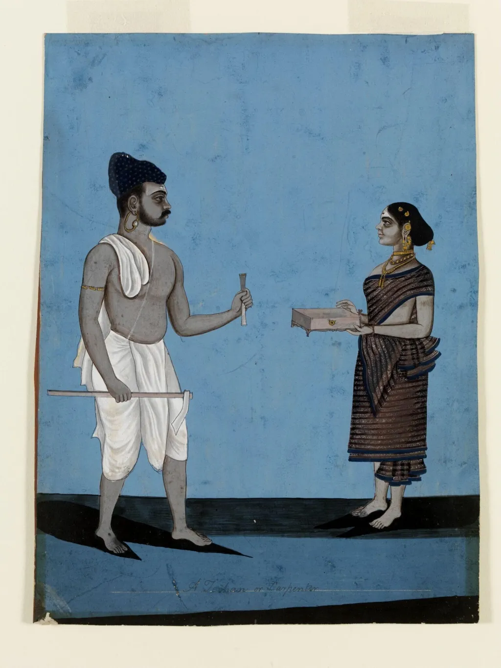 A carpenter and his wife, by Unknown, paint, 1790