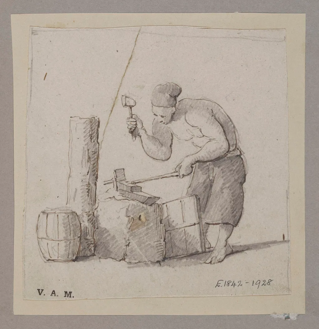 A Chinese blacksmith, by Unknown, 1850