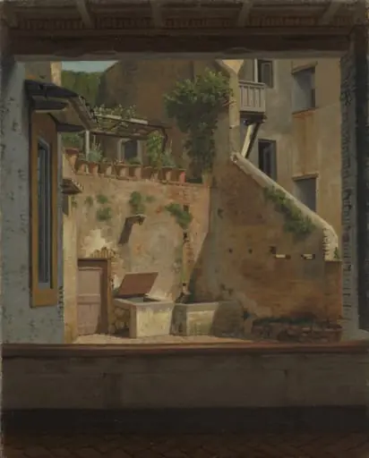 A Courtyard in Rome. Copy after Eckersberg, by Unknown