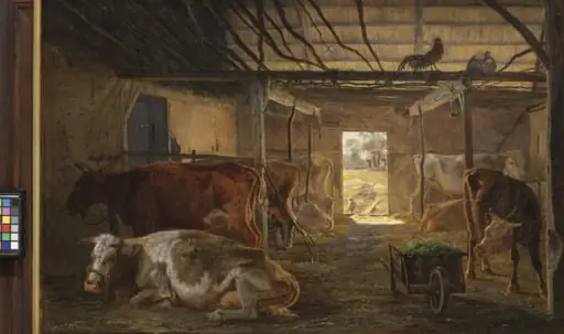 A Cowshed on a Farm at Vejby, Zealand, by Unknown