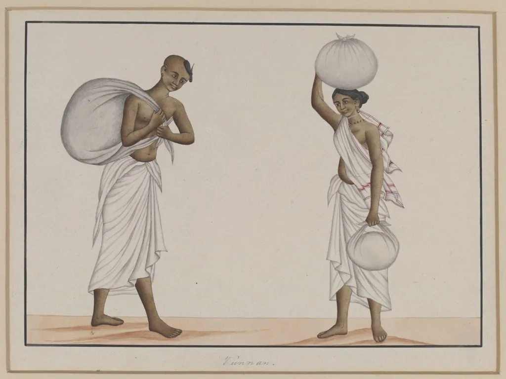 A Dhobi and his wife, by Unknown, paint, 1830