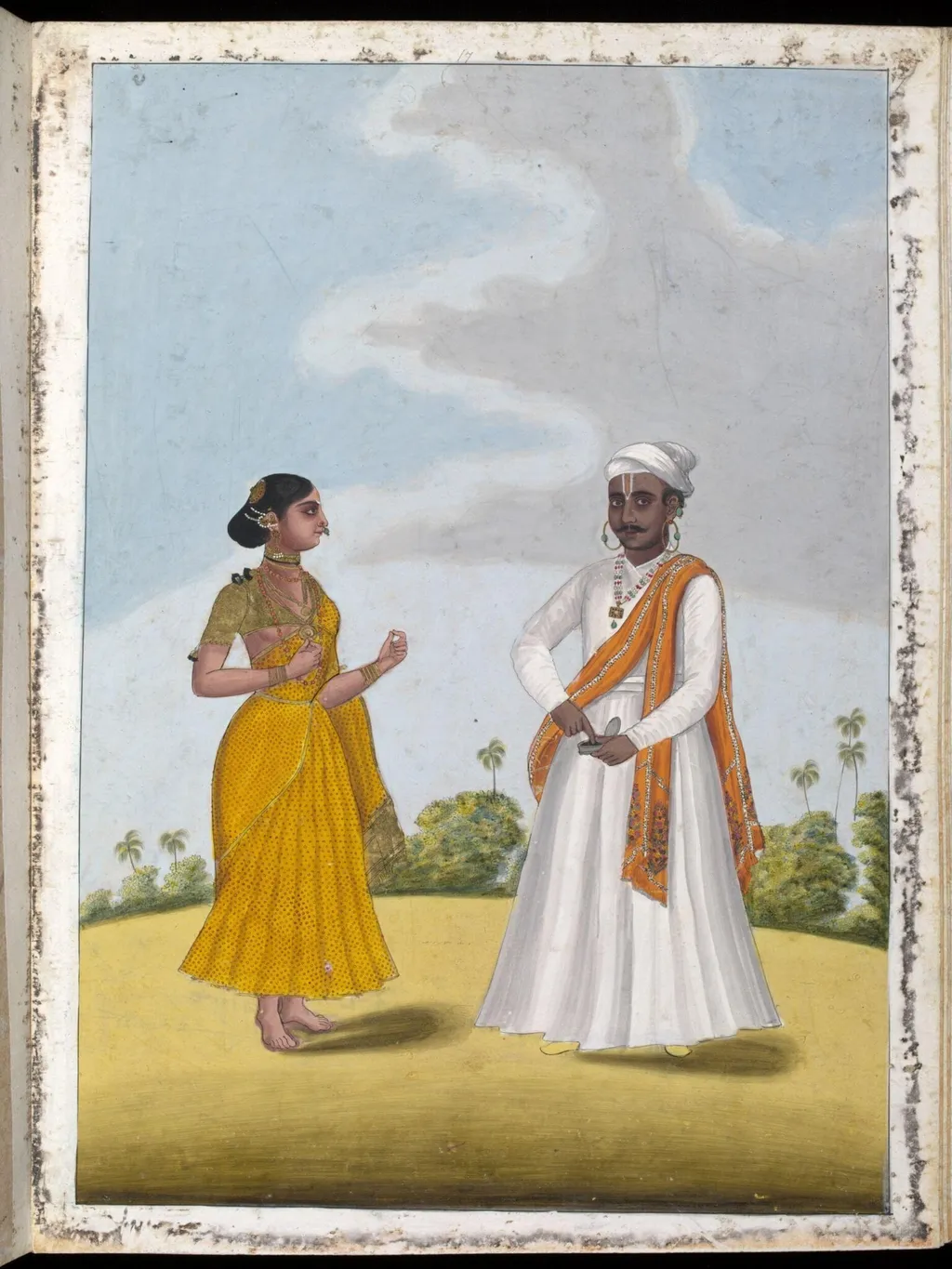 A 'dobashi' and his wife, by Unknown, paint, 1805