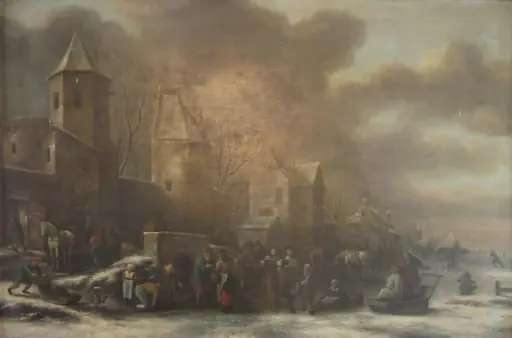 A Dutch Winter Scenery, by Unknown
