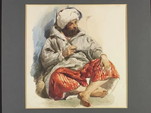 A European in Oriental dress, seated cross legged, by Unknown