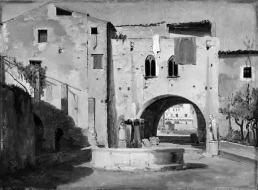 A Fountain in an Italian Town, by Unknown