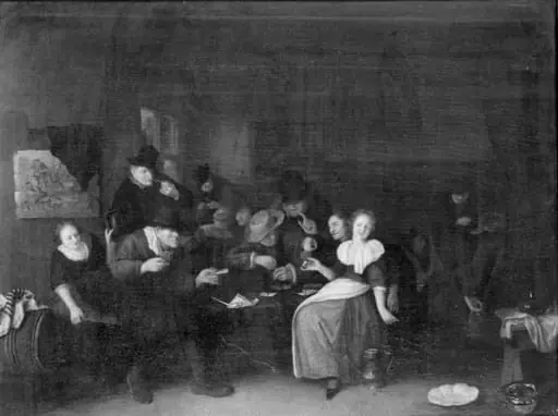 A Game of Cards at an Inn, by Unknown