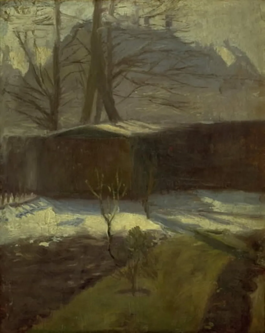 A Garden in Winter, Helenevej. Copenhagen, by Unknown, 1889