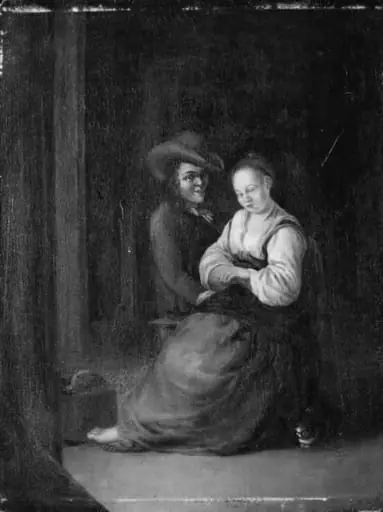 A Girl and a Young Man, by Unknown