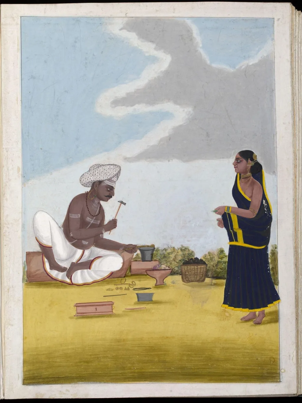 A goldsmith and his wife, by Unknown, paint, 1805