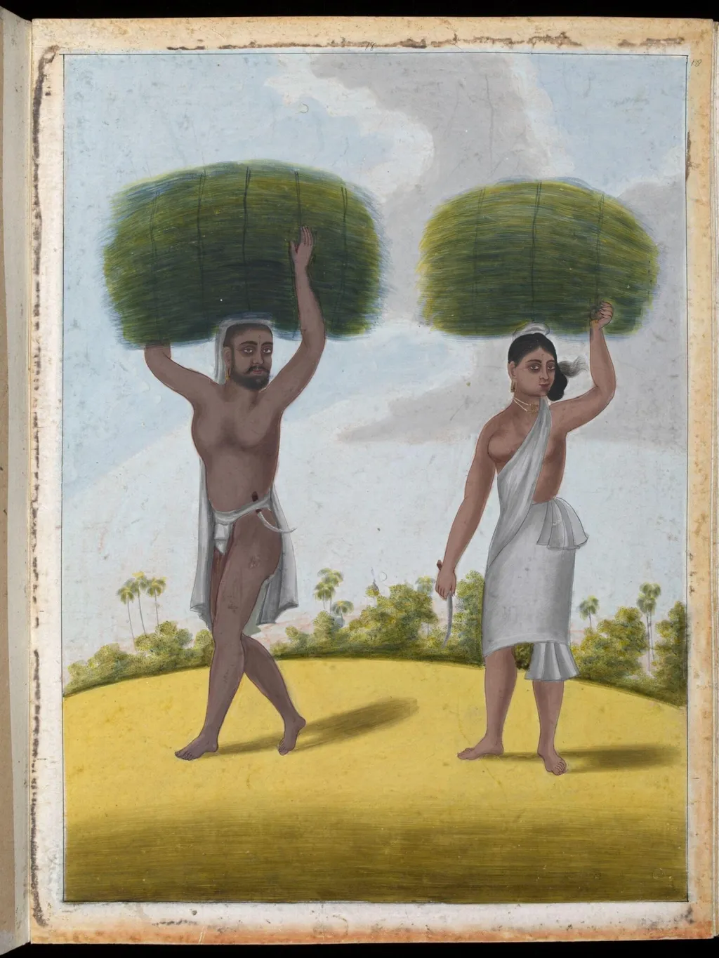 A grass-cutter and his wife, by Unknown, paint, 1805