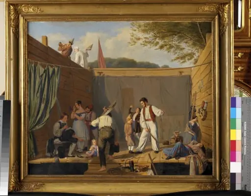 A Group of Tightrope Walkers just before a Performance, by Unknown