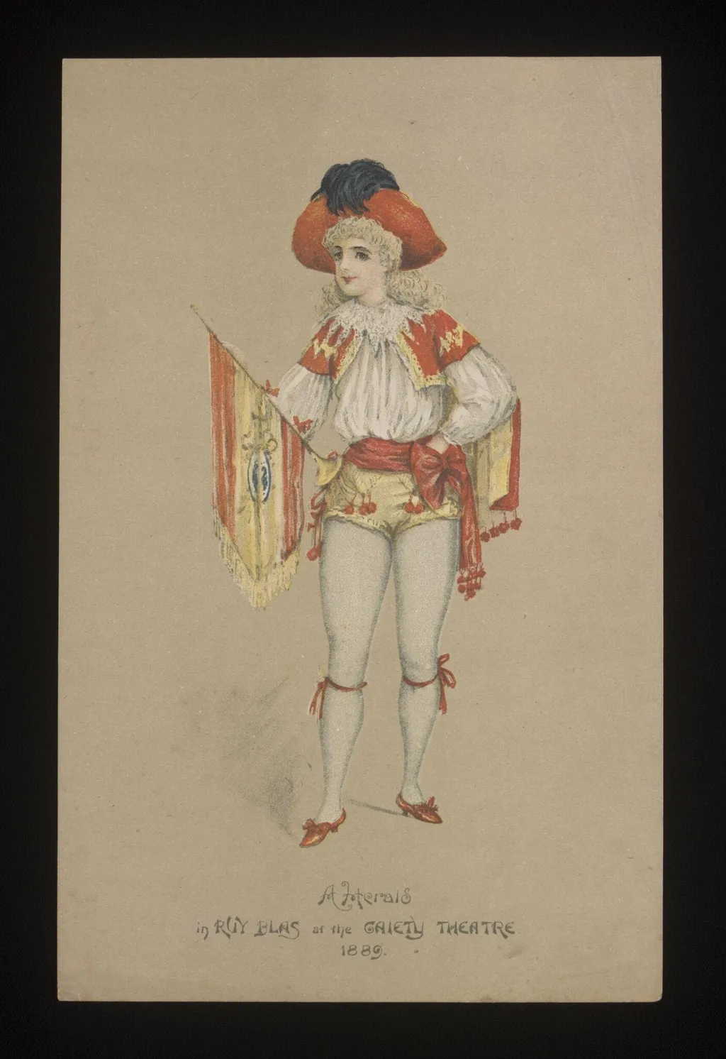 A Herald in Ruy Blas at the Gaiety Theatre 1889, by Unknown, 1889