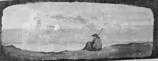 A Herdsman Sitting in a Landscape with Evening Clouds, by Unknown