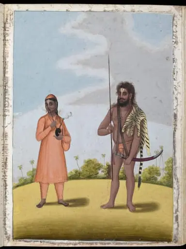 A Hindu ascetic and his wife, by Unknown