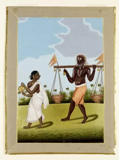 A holy-water-carrier and his wife, by Unknown