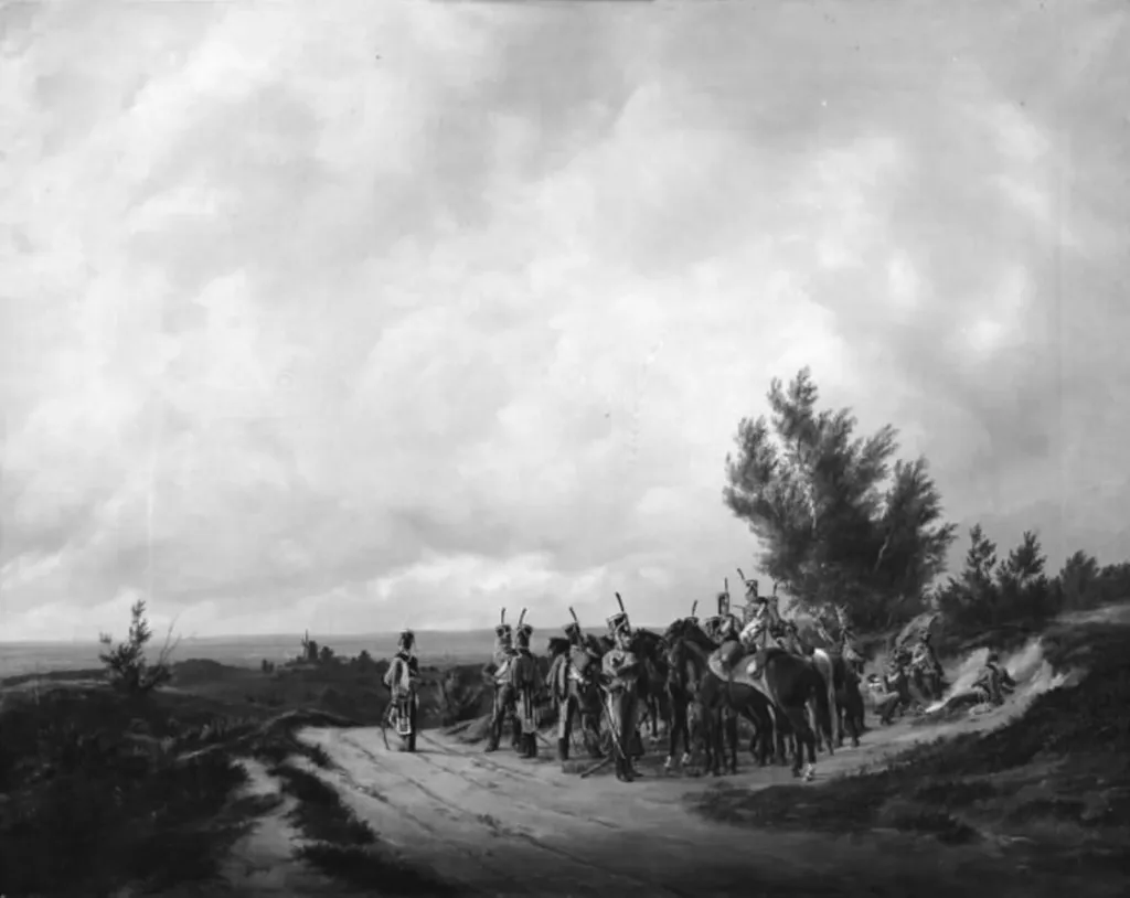 A Hussar Picket, by Unknown, 1850
