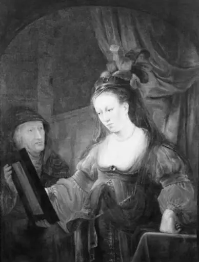 A Lady Looking at Herself in a Mirror, by Unknown