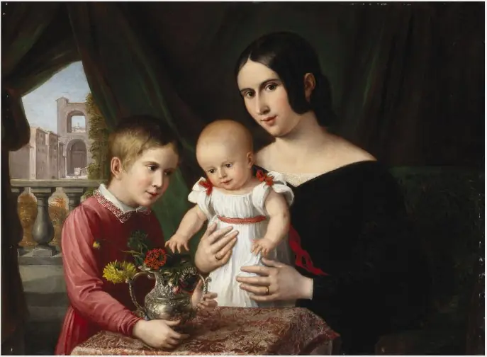 A Lady with Two Children, by Unknown