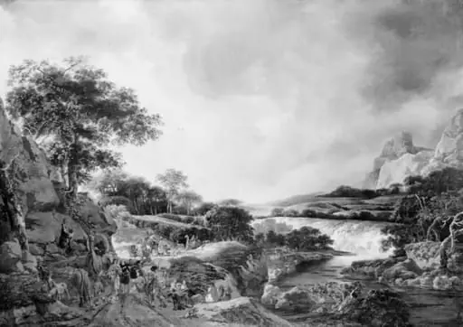 A Landscape with Jacob and the Angel, by Unknown