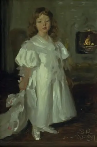 A Little Girl, Helga Melchior, in a Long Dress, by Unknown