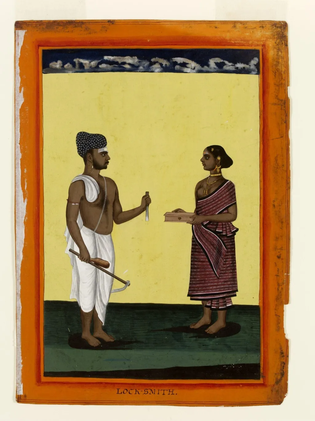 A locksmith and his wife, by Unknown, paint, 1770