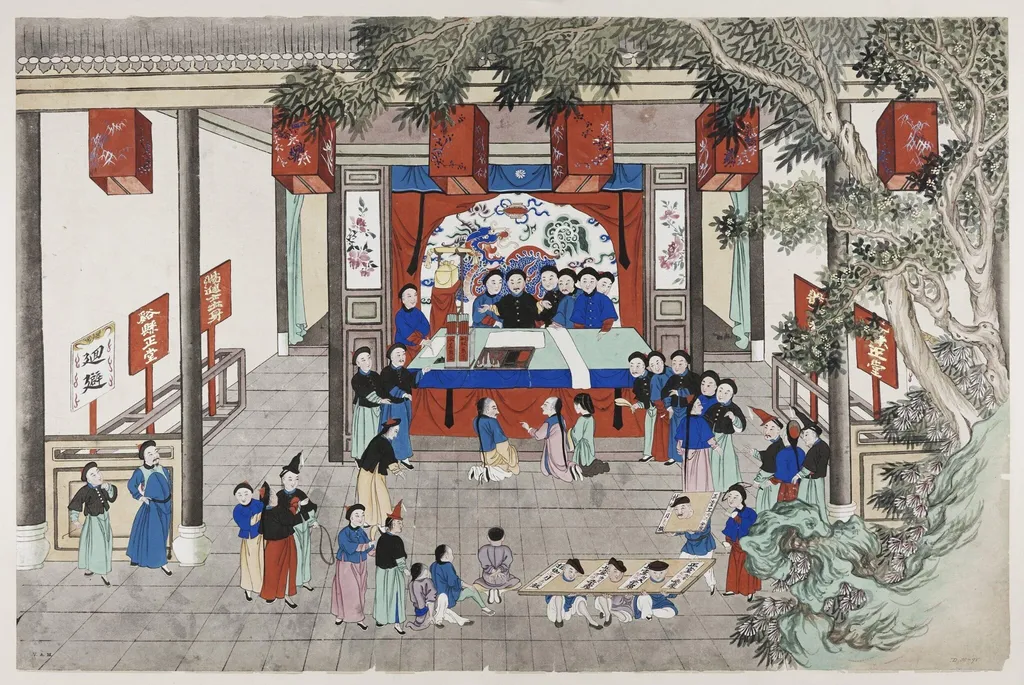 A magistrate's court, by Unknown, paint, 1880