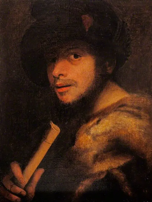 A Man Holding a Recorder, by Unknown